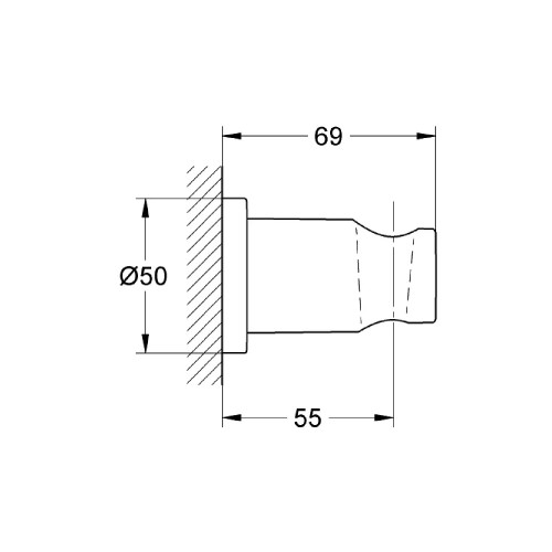 Supporto a Parete per Manopola Doccia Rainshower Nero Opaco – Grohe