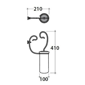 Porta Scopino a Parete con Contenitore in Ceramica Paestum | Ceramica 2