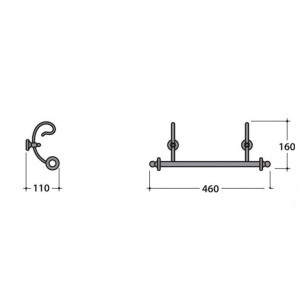 Porta Salviette Paestum 46 cm Metallo Anticato - Design Elegante Ceram 2