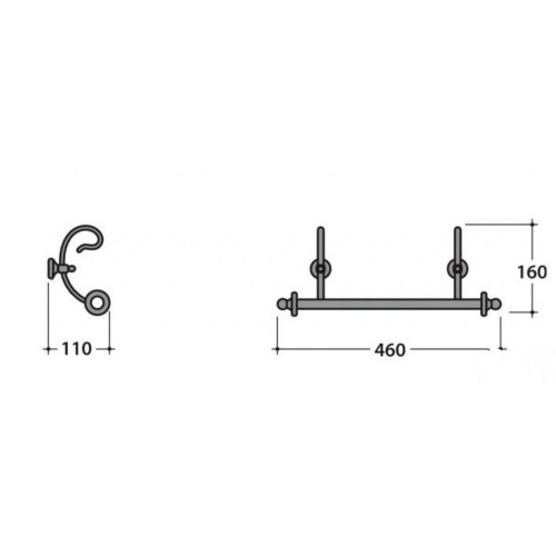 Porta Salviette Paestum 46 cm Metallo Anticato - Design Elegante Ceram
