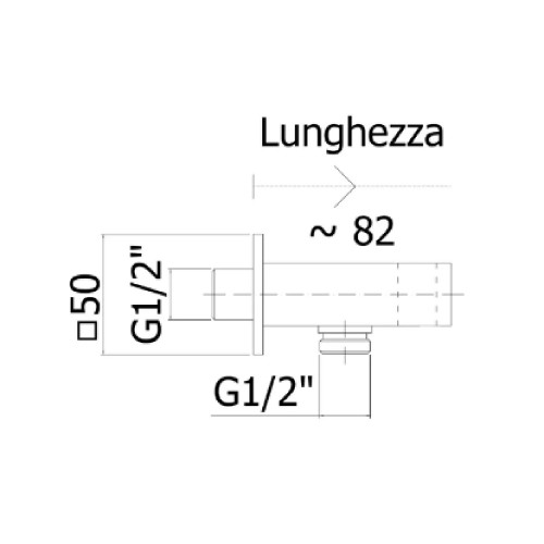 Supporto Incasso Quadro con Presa Acqua Integrata in Metallo Cromo - P
