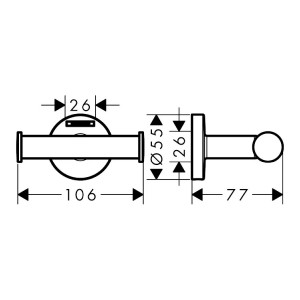 Attaccapanni doppio Logis Universal cromo - Hansgrohe | Design Elegant 2