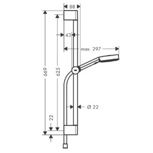 Set doccia 105 3 getti relax con asta 65 cm Pulsify Select S bianco op 2