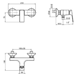 Miscelatore Doccia Esterno Senza Set Cromo - Carlo Frattini Fima 2