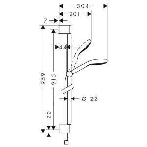 Set doccia Multi 90 cm Croma Select S cromo - Hansgrohe 2