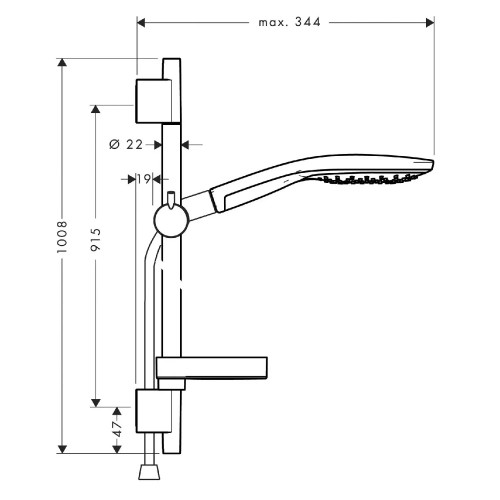 Set doccia 150 3 getti con asta 90 cm e portasapone Raindance Select S