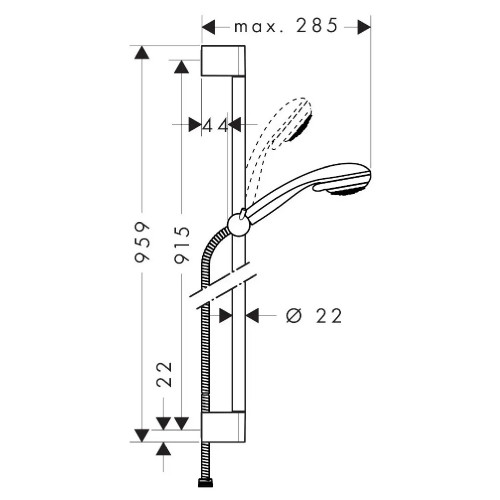 Set doccia Vario 90 cm con asta e Crometta 85 cromo - Hansgrohe