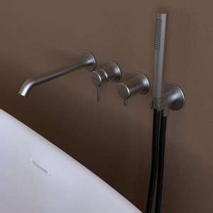 Set vasca con miscelatore monocomando incasso Stil acciaio spazzolato 2