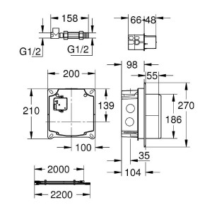 Scatola di Installazione per Rubinetto Elettronico a Parete Grohe | Me 2