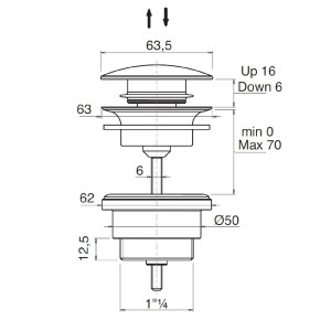 Piletta per lavabi/bidet Stop & Go cromo Flaminia – Design e funzional 2