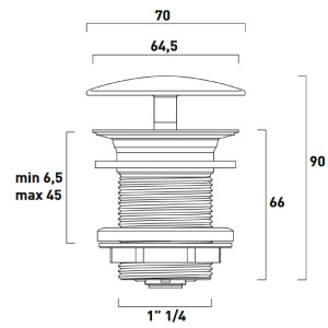 Piletta con Troppopieno Integrato e Coperchio in Ceramica Bianco Lucid 2