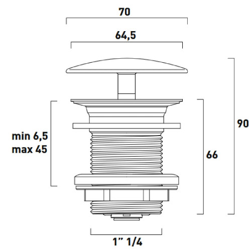 Piletta con Troppopieno Integrato e Coperchio in Ceramica Bianco Lucid