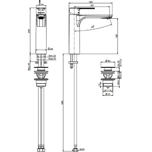 Miscelatore lavabo alto senza scarico Fit cromo - Carlo Frattini Fima 2
