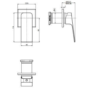 Miscelatore doccia ad incasso 1 via Fit cromo - Carlo Frattini Fima 2