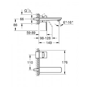 Miscelatore per lavabo 2 fori M Lineare Grohe - Super Steel 2
