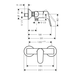 Miscelatore Monocomando Doccia Esterno Focus E2 Cromo - Hansgrohe 2