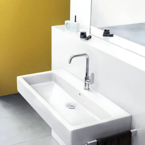 Miscelatore Monocomando Lavabo 240 Bocca Girevole Focus E2 Cromo - Han 2