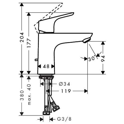 Miscelatore monocomando lavabo 100 CoolStart Focus cromo Hansgrohe