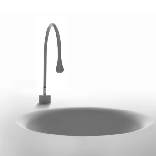 Miscelatore lavabo con bocca corta senza scarico Goccia bianco opaco -