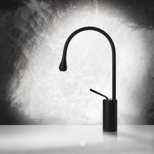 Miscelatore per lavabo medio con bocca corta senza scarico Goccia nero