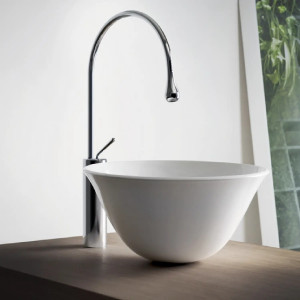 Miscelatore per lavabo con bocca media senza scarico Goccia cromo - Ge 2