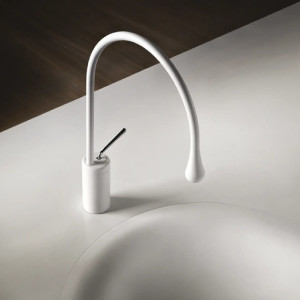 Miscelatore per lavabo medio Goccia bianco opaco senza scarico - Gessi 2