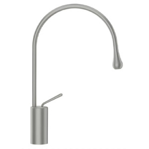 Miscelatore per lavabo medio Goccia cromo spazzolato senza scarico - G