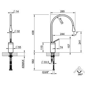 Miscelatore lavabo medio bocca media senza scarico Goccia cromo Gessi 2