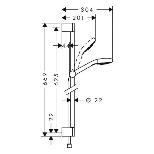Asta doccia 65 cm Croma Select S cromo - Hansgrohe, design e qualità
