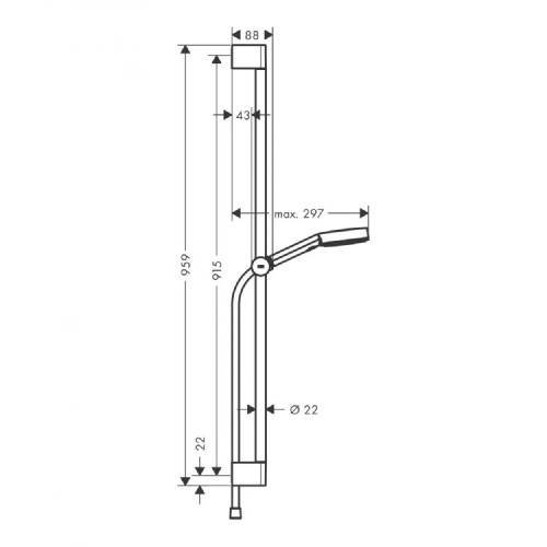 Asta Doccia 90 cm Pulsify Select S 105 3jet Cromo - Hansgrohe | Meglio