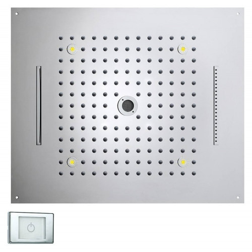 Soffione doccia 4 getti 57x47 cm cromoterapia Dream Multifunction Rgb