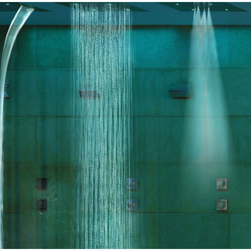 Soffione doccia 4 getti 57x47 cm cromoterapia Dream Multifunction Rgb