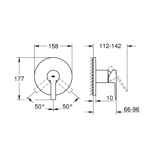 Miscelatore monocomando per doccia Lineare satinato super steel Grohe