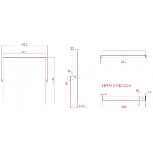 Specchio Antischeggia Reclinabile 60x65 cm con Cornice Cromo Satinato