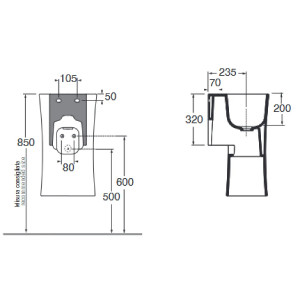 Lavabo freestanding 35x37xh62 cm senza foro Nativo Cotone - Azzurra 2