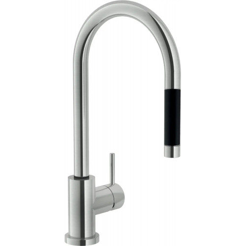 Miscelatore monocomando Live inox spazzolato Nobili con doccetta