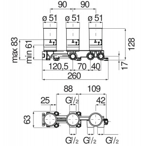 Corpo incasso per miscelatore doccia 2 vie Nobili | Meglioalge 2