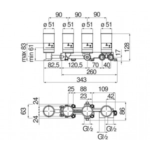 Corpo incasso miscelatore monocomando vasca - Nobili 2