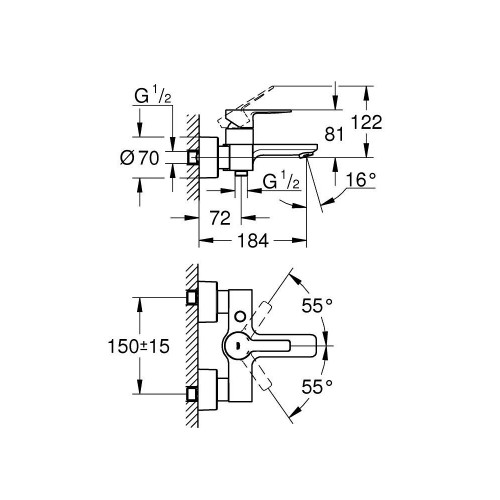 Miscelatore monocomando per vasca Lineare satinato Super Steel - Grohe