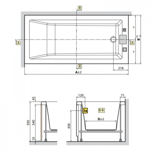 Vasca da bagno 180x80 cm Calos 2.0 bianco lucido - Novellini