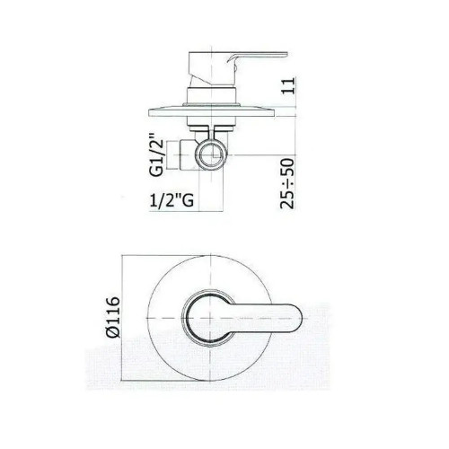 Miscelatore incasso doccia senza deviatore Blu cromo - Paffoni