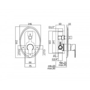 Miscelatore incasso doccia con deviatore Blu cromo - Paffoni 2