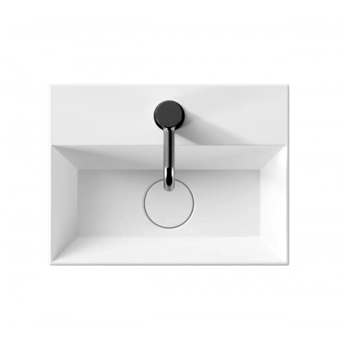 Lavabo d'appoggio salvaspazio monoforo SPY bianco lucido – Alice Ceram