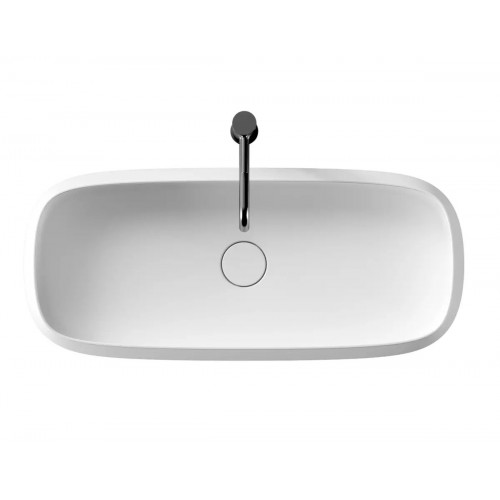 Lavabo da appoggio 80x35 cm Nur in ceramica bianco lucido - Alice Cera