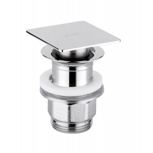 Piletta click clack quadrata con troppo pieno cromo – Bellosta