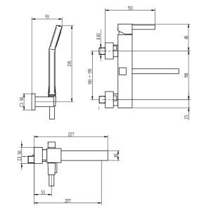 Miscelatore vasca esterno con doccetta Zehn cromo - Bellosta 2