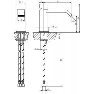 Miscelatore lavabo monoforo bocca prolungata senza scarico M-Uno cromo 2