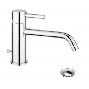 Miscelatore per lavabo monoforo con bocca prolungata e scarico Bambù c