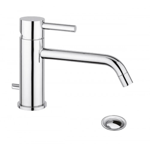 Miscelatore per lavabo monoforo con bocca prolungata e scarico Bambù c