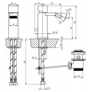 Miscelatore bidet monoforo M-Uno cromo - Bellosta 2